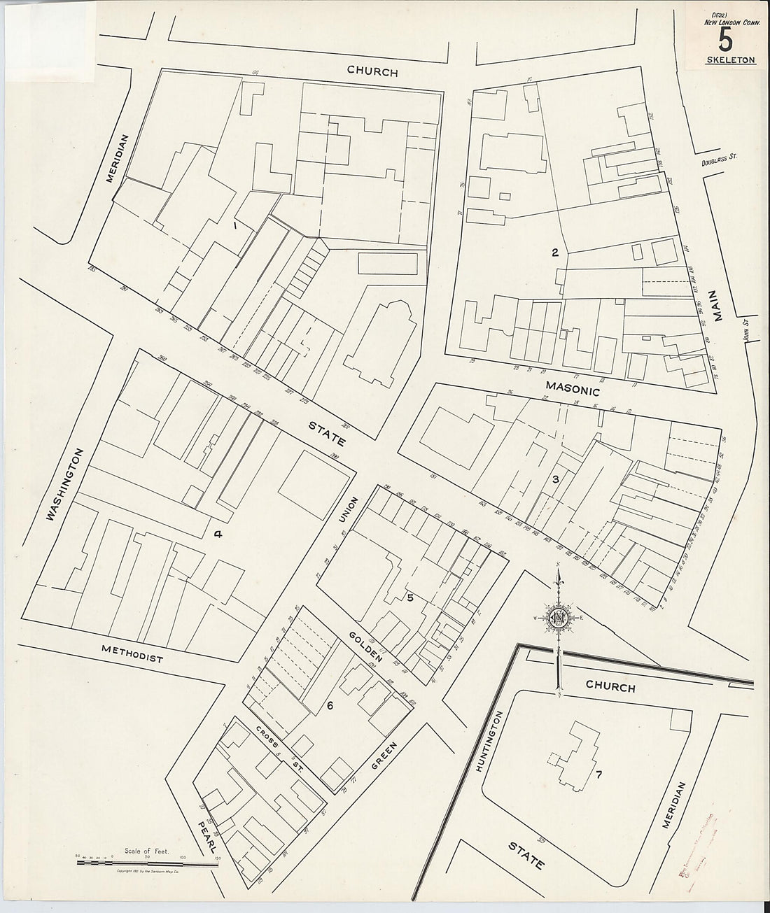This old map of New London, New London County, Connecticut was created by Sanborn Map Company in 1921