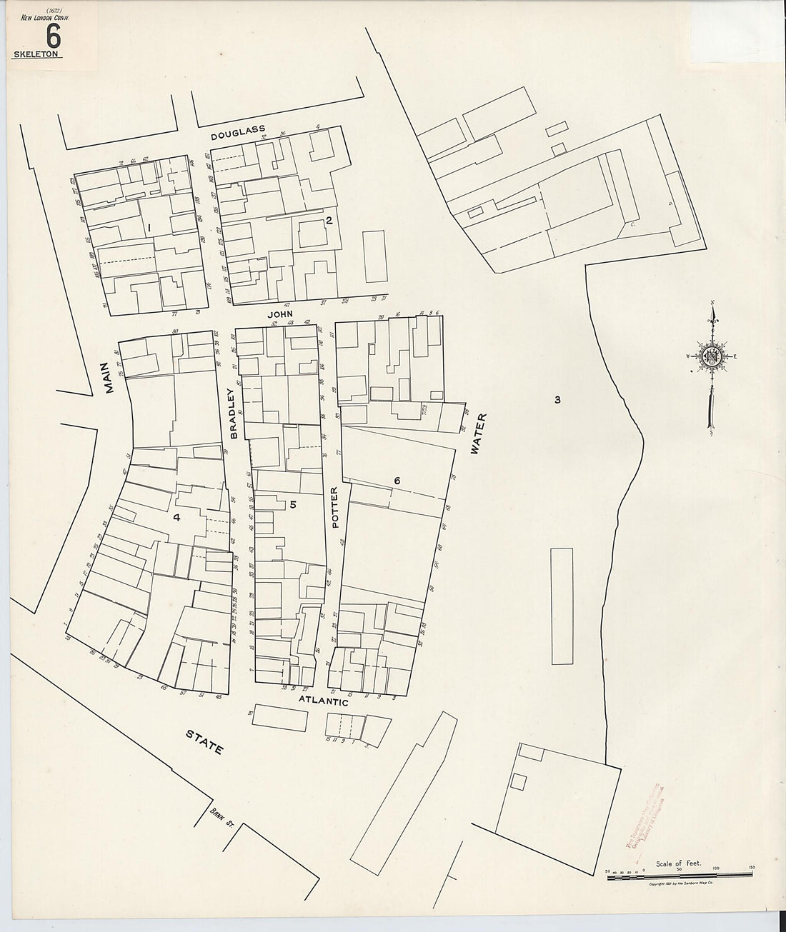 This old map of New London, New London County, Connecticut was created by Sanborn Map Company in 1921