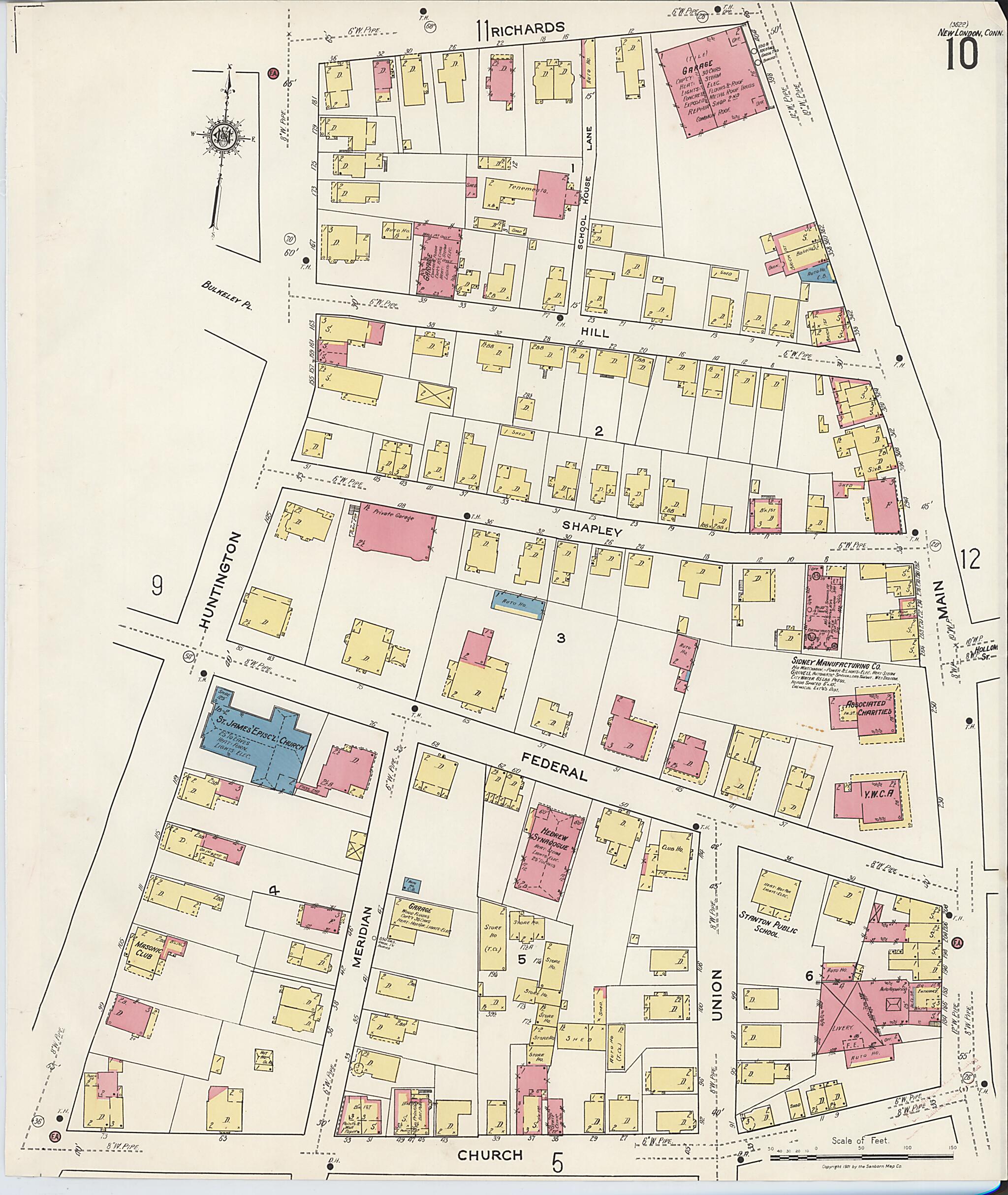 This old map of New London, New London County, Connecticut was created by Sanborn Map Company in 1921