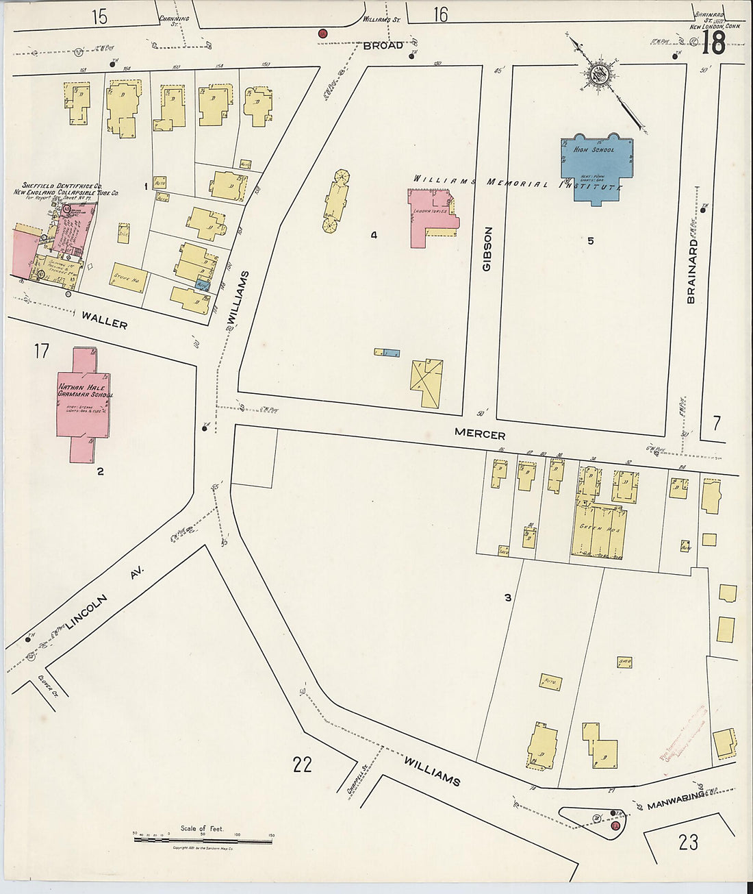 This old map of New London, New London County, Connecticut was created by Sanborn Map Company in 1921