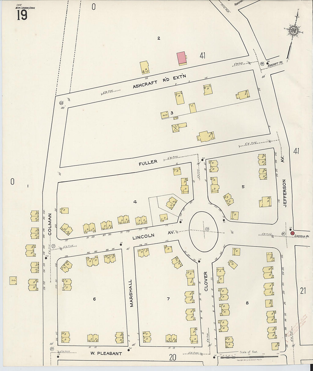This old map of New London, New London County, Connecticut was created by Sanborn Map Company in 1921
