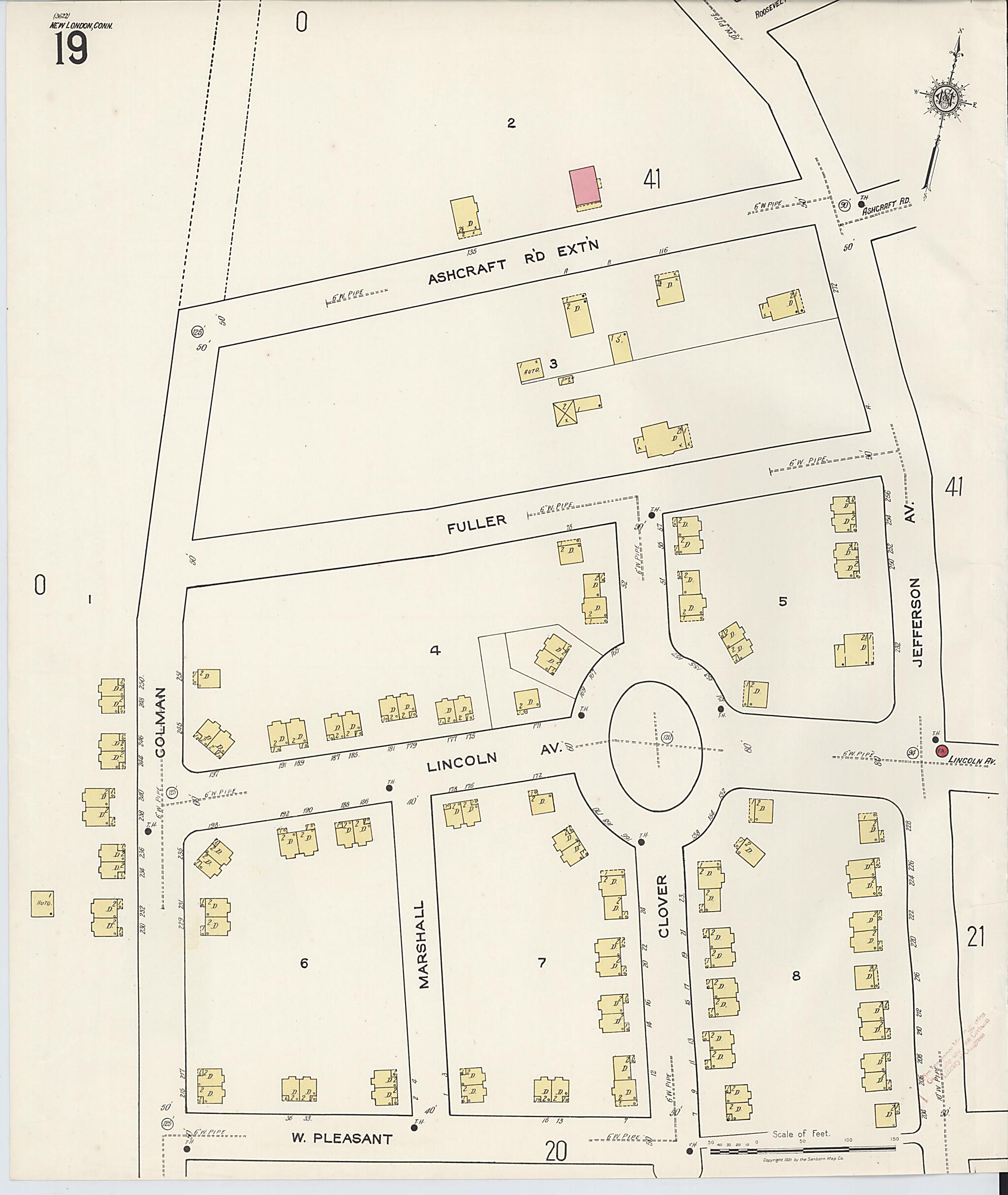 This old map of New London, New London County, Connecticut was created by Sanborn Map Company in 1921