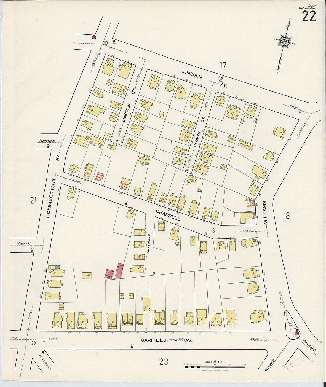 This old map of New London, New London County, Connecticut was created by Sanborn Map Company in 1921