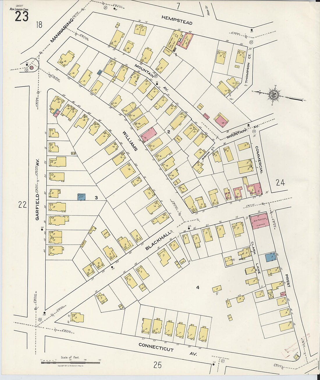 This old map of New London, New London County, Connecticut was created by Sanborn Map Company in 1921