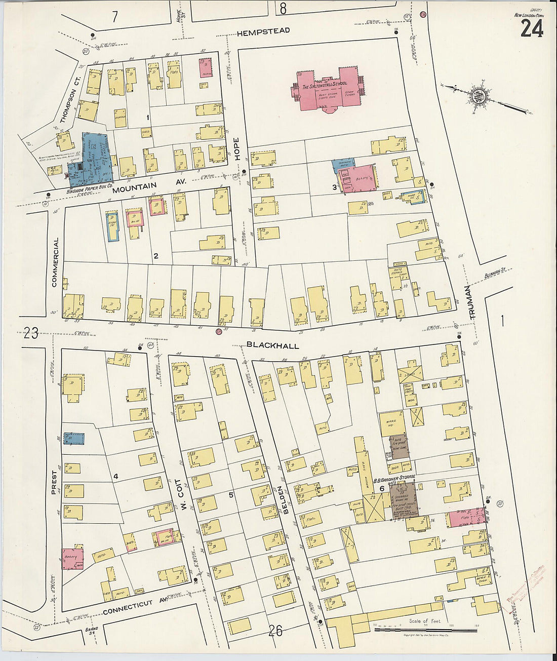 This old map of New London, New London County, Connecticut was created by Sanborn Map Company in 1921