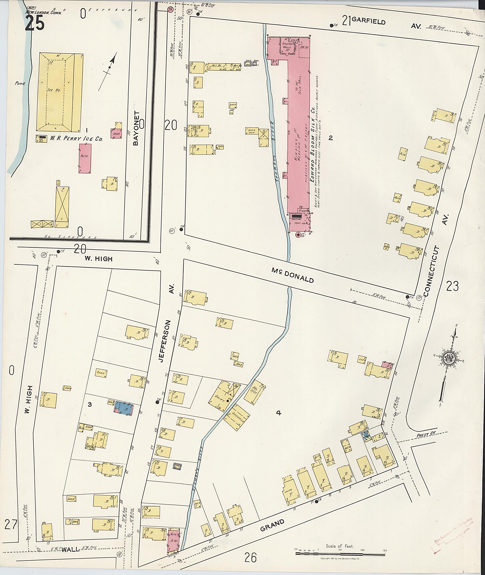 This old map of New London, New London County, Connecticut was created by Sanborn Map Company in 1921