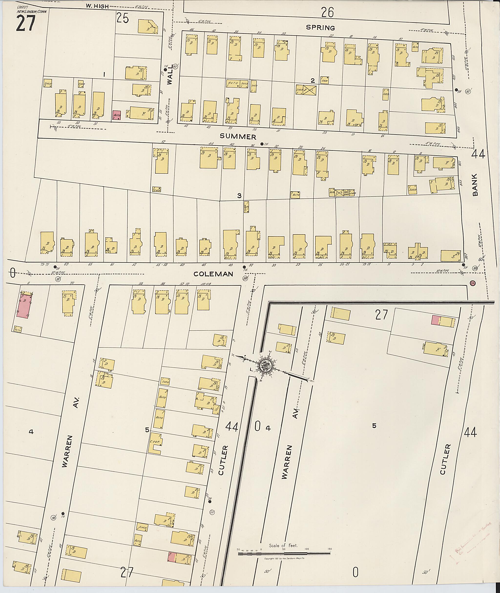This old map of New London, New London County, Connecticut was created by Sanborn Map Company in 1921