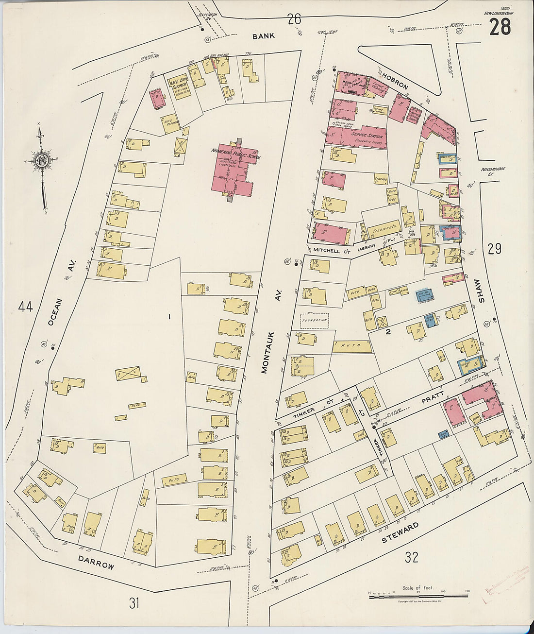 This old map of New London, New London County, Connecticut was created by Sanborn Map Company in 1921