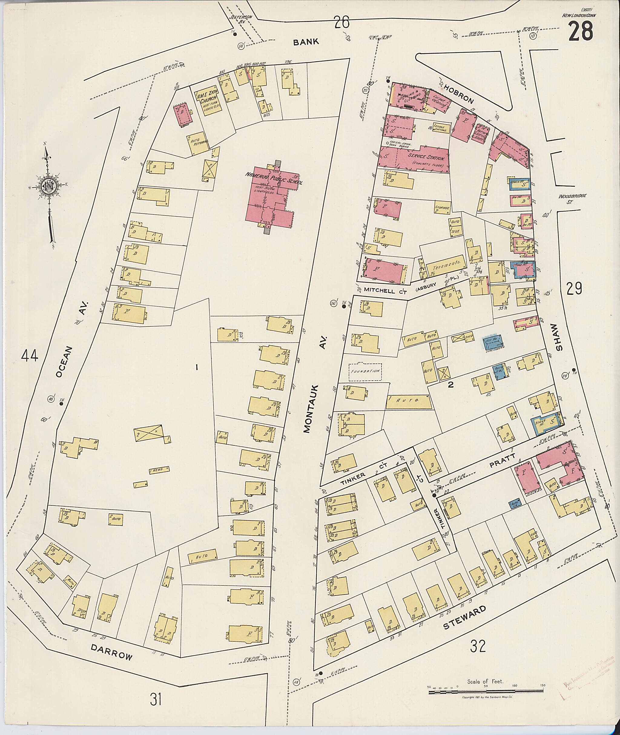 This old map of New London, New London County, Connecticut was created by Sanborn Map Company in 1921