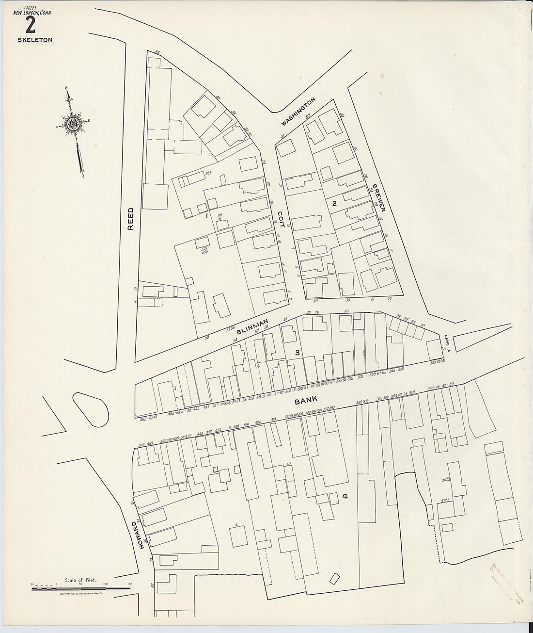 This old map of New London, New London County, Connecticut was created by Sanborn Map Company in 1921
