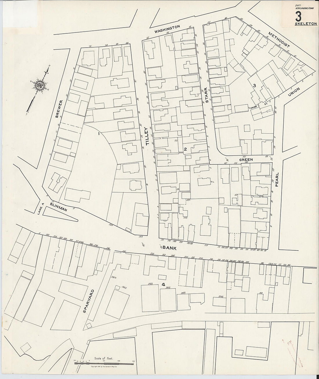 This old map of New London, New London County, Connecticut was created by Sanborn Map Company in 1921