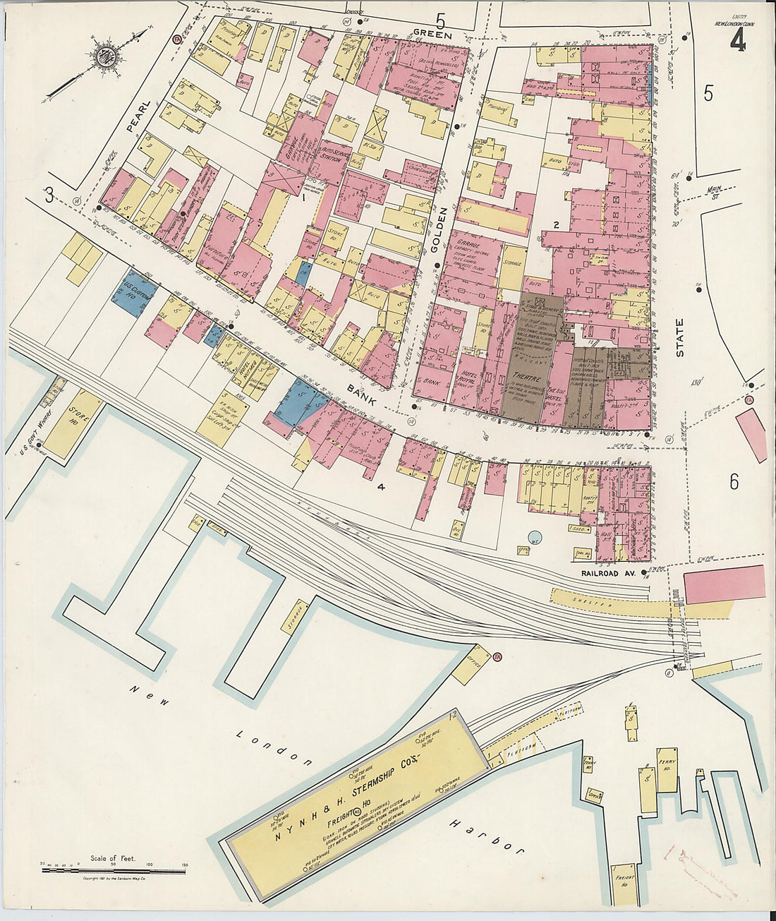 This old map of New London, New London County, Connecticut was created by Sanborn Map Company in 1921