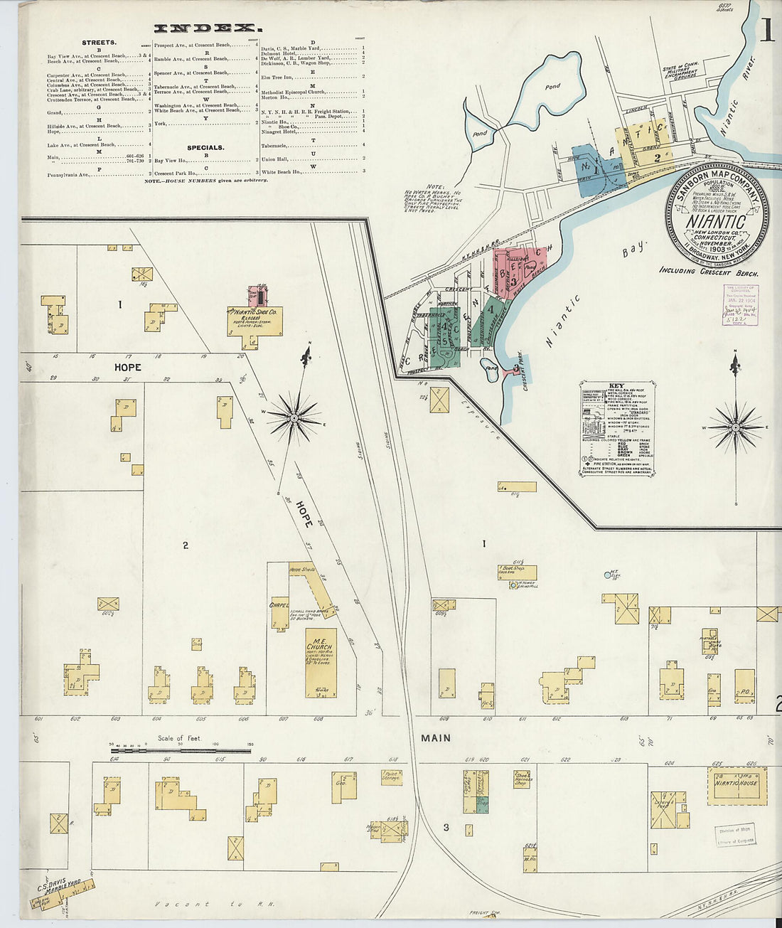 This old map of Niantic, New London County, Connecticut was created by Sanborn Map Company in 1903