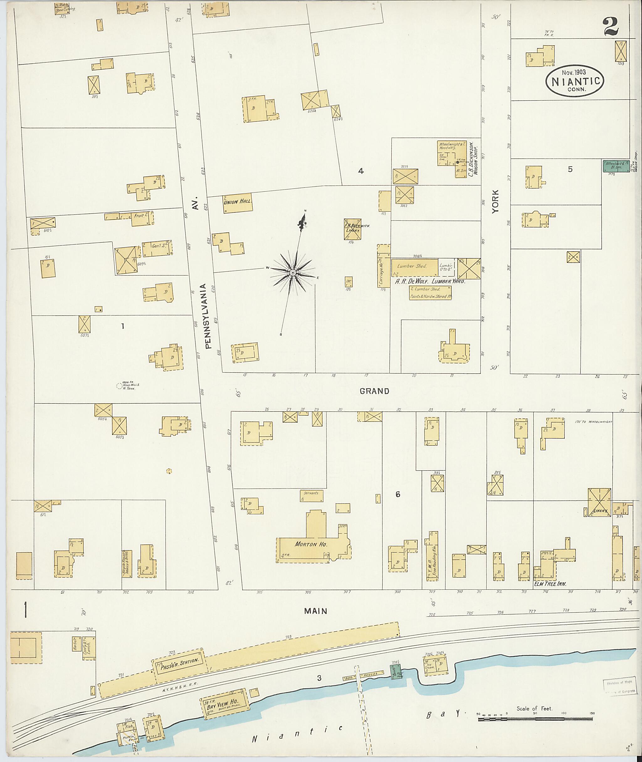 This old map of Niantic, New London County, Connecticut was created by Sanborn Map Company in 1903