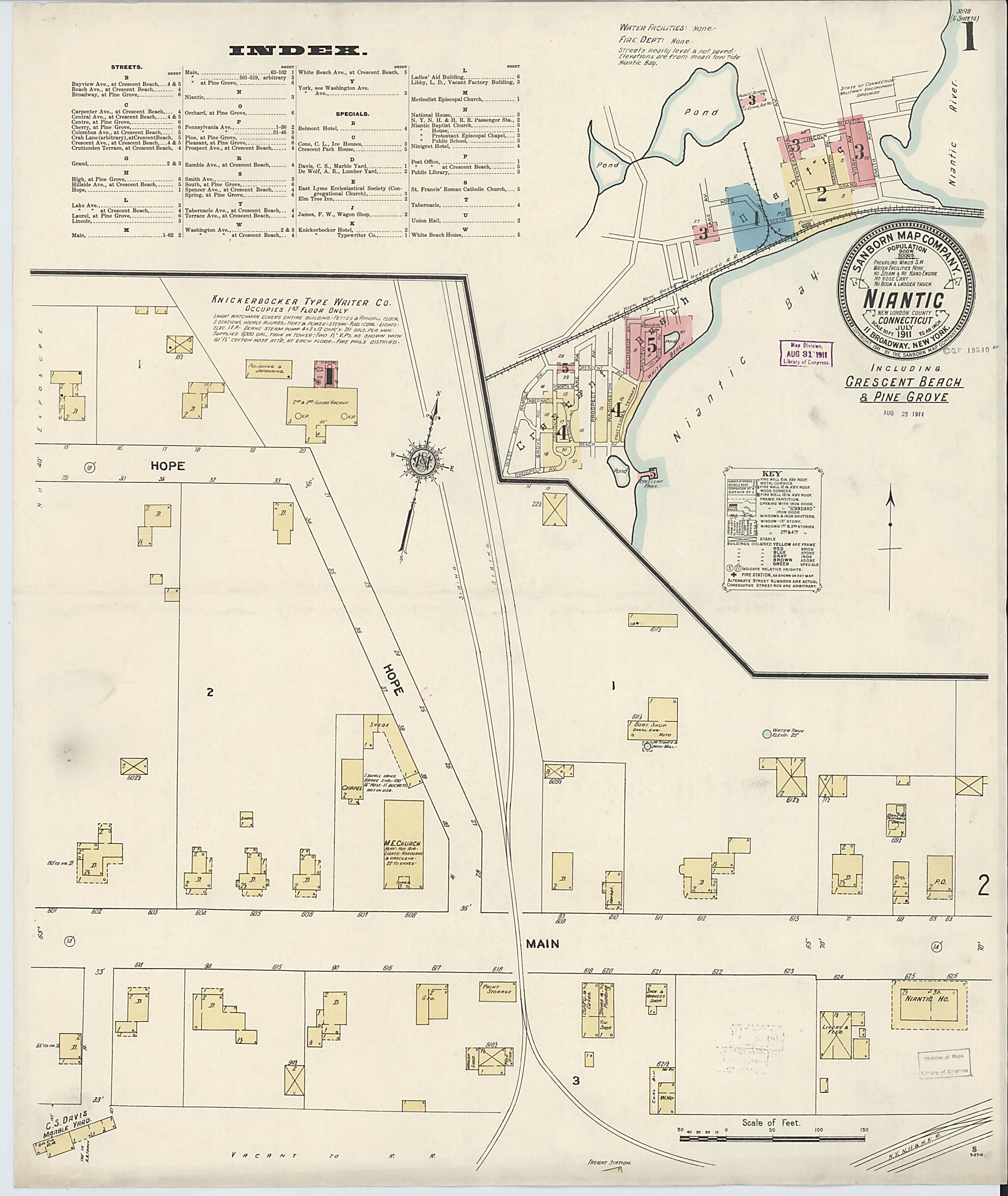 This old map of Pine Grove, New London County, Connecticut was created by Sanborn Map Company in 1911