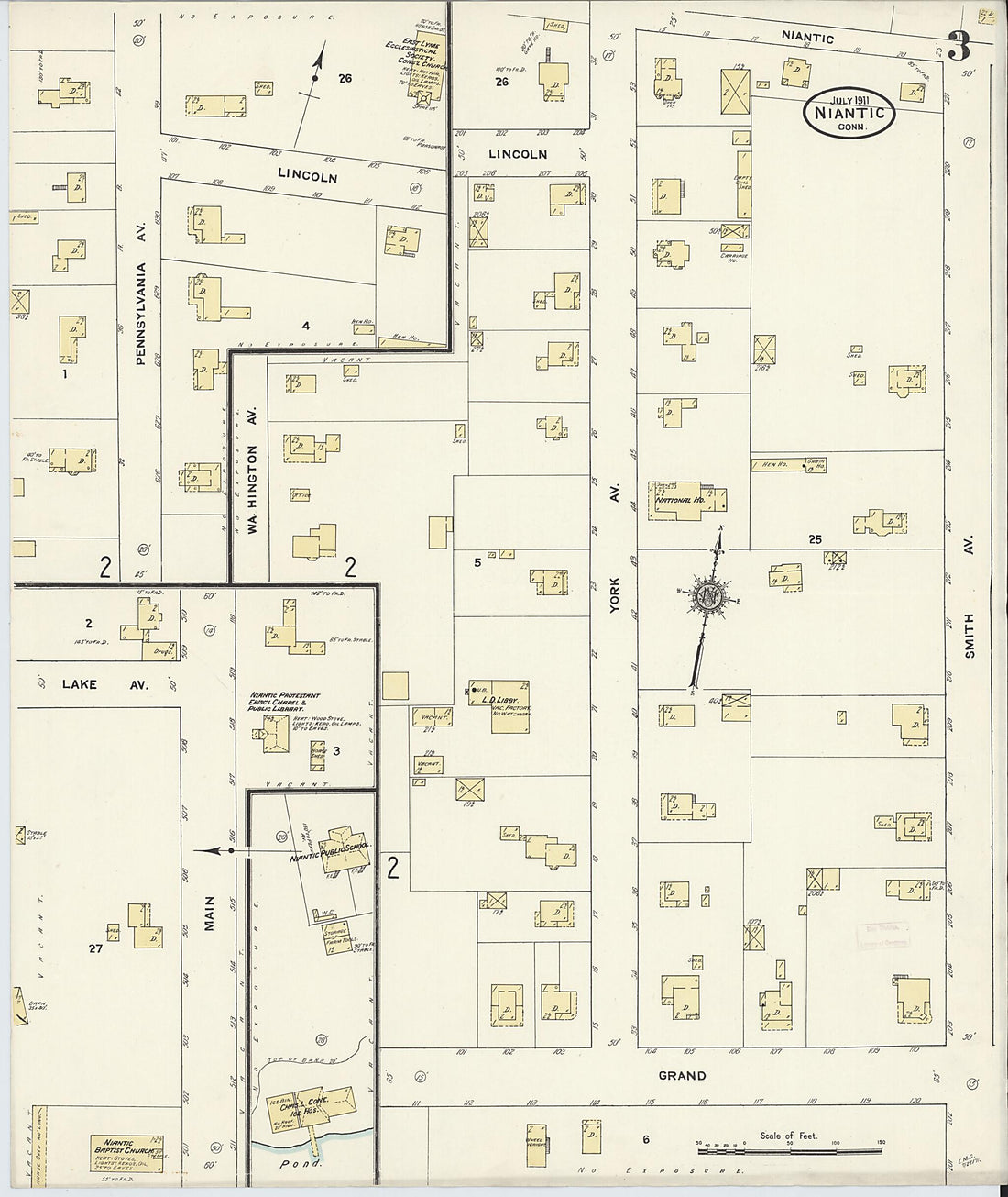 This old map of Pine Grove, New London County, Connecticut was created by Sanborn Map Company in 1911