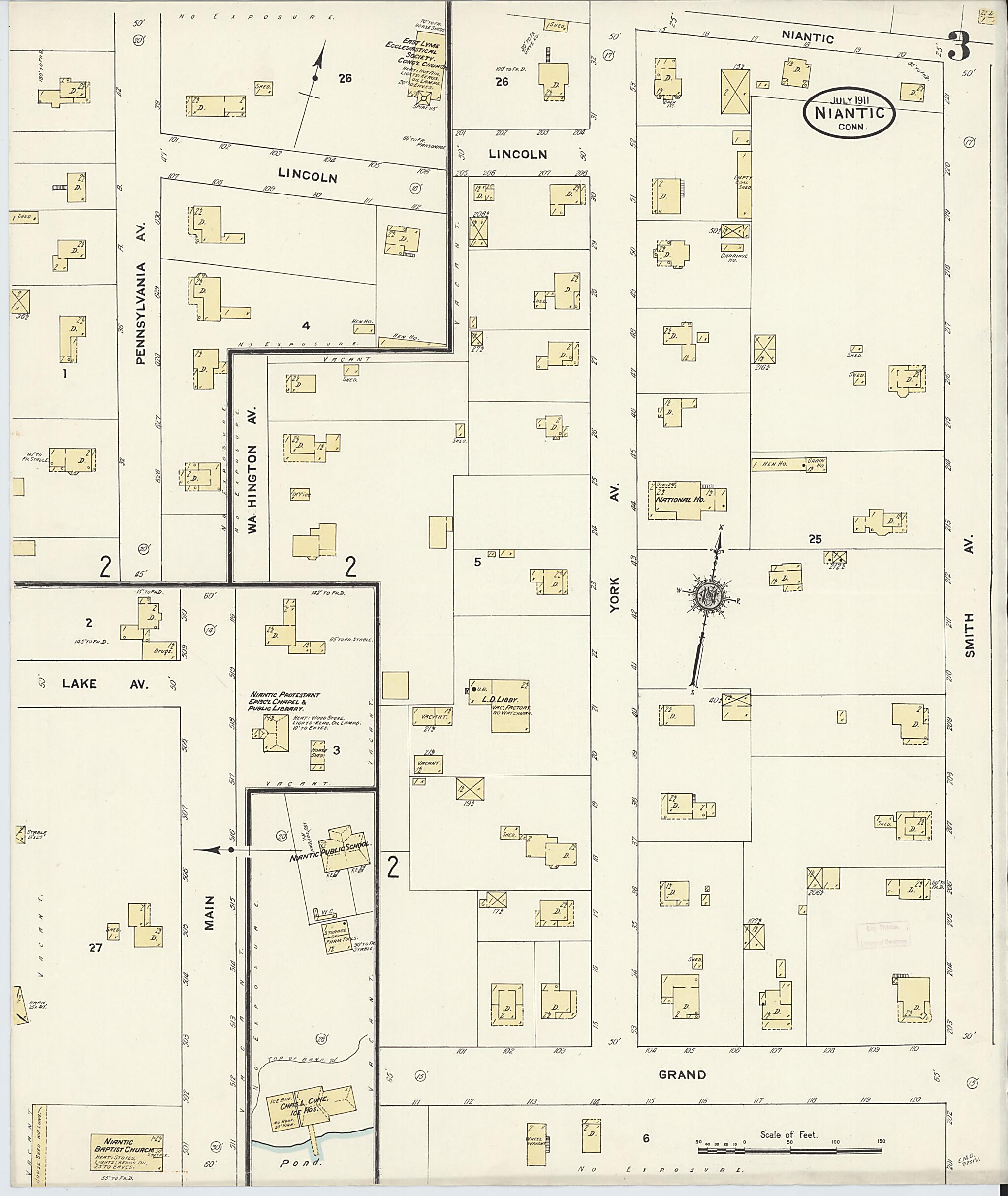 This old map of Pine Grove, New London County, Connecticut was created by Sanborn Map Company in 1911