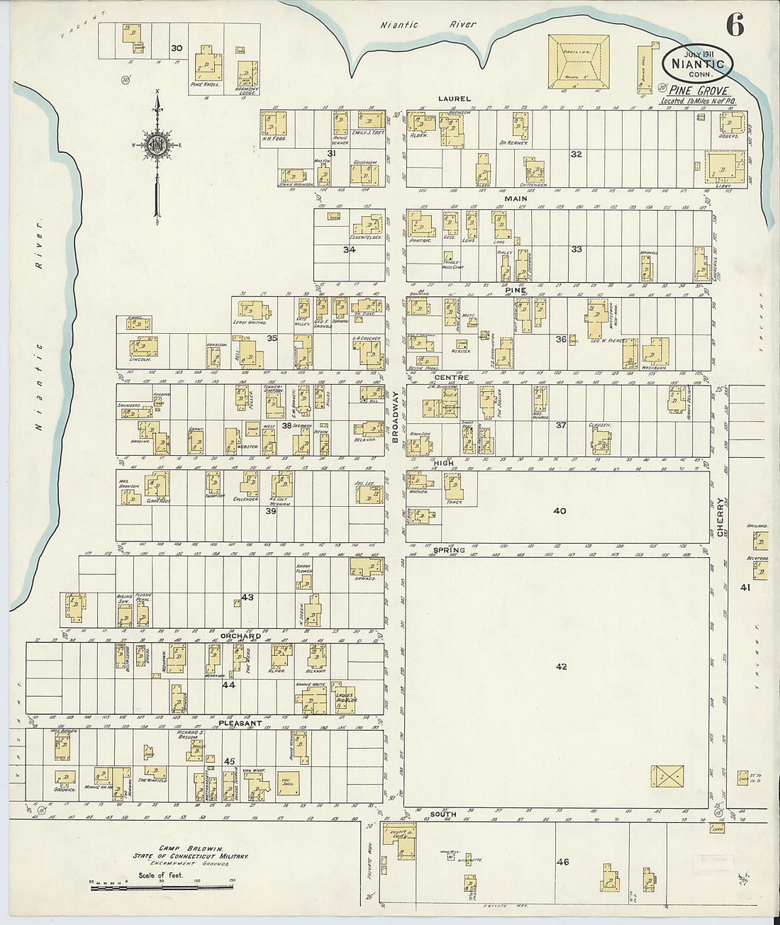 This old map of Pine Grove, New London County, Connecticut was created by Sanborn Map Company in 1911