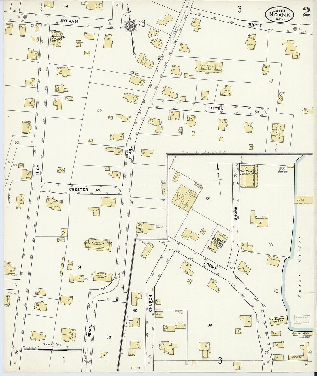 This old map of Noank, New London County, Connecticut was created by Sanborn Map Company in 1911
