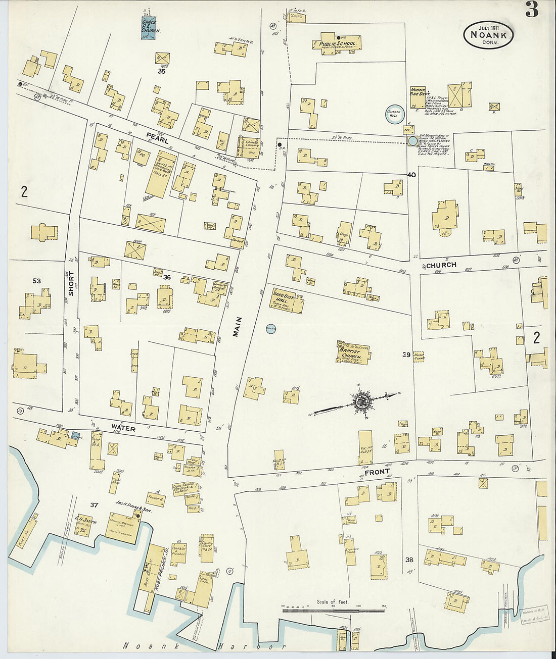 This old map of Noank, New London County, Connecticut was created by Sanborn Map Company in 1911