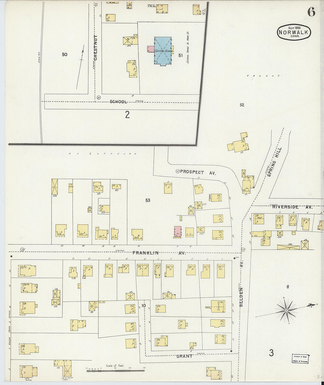 This old map of Norwalk, Fairfield County, Connecticut was created by Sanborn Map Company in 1896