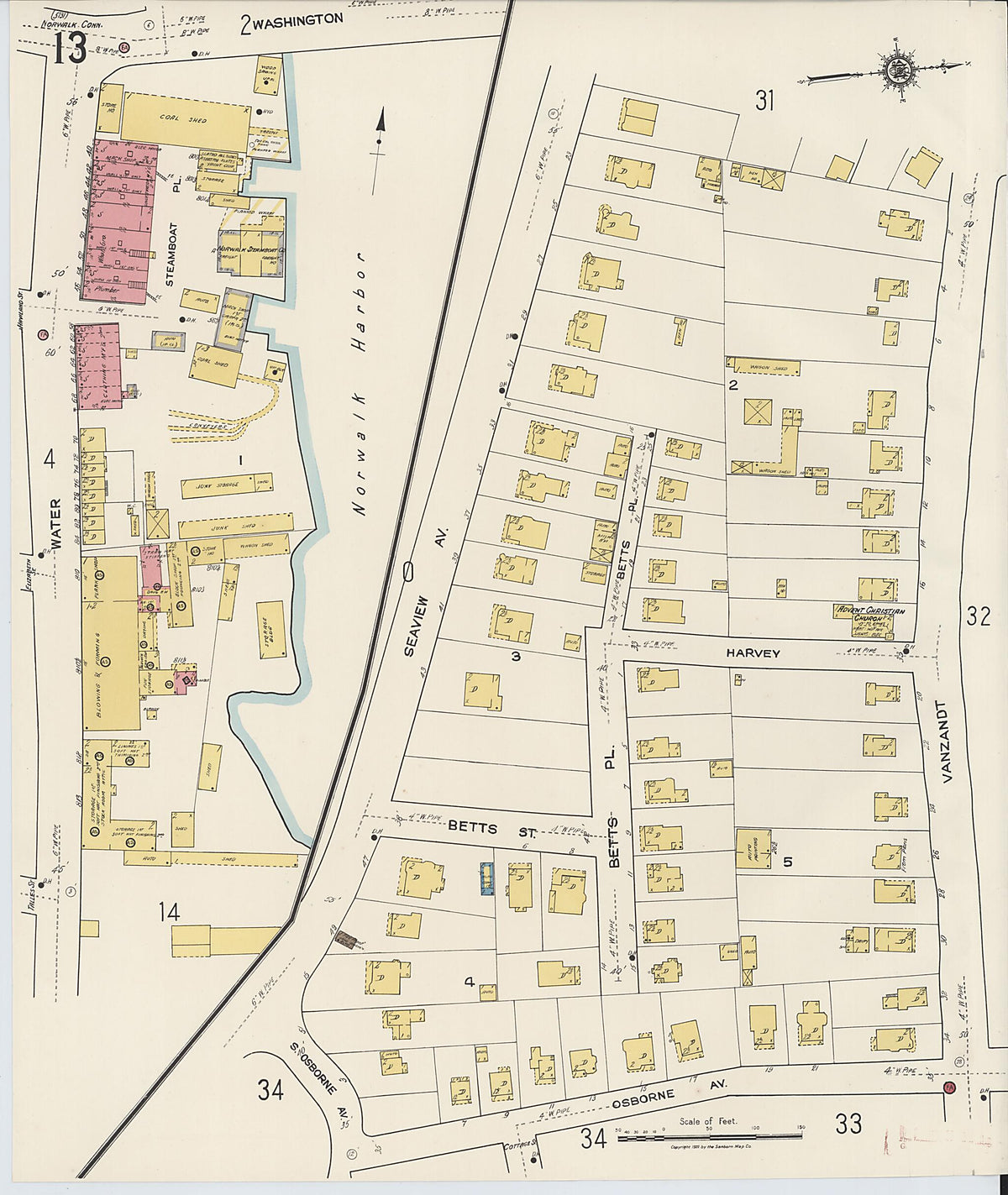 Norwalk, Fairfield County, Connecticut 1922 (Sheet 14) by Relic Map Company