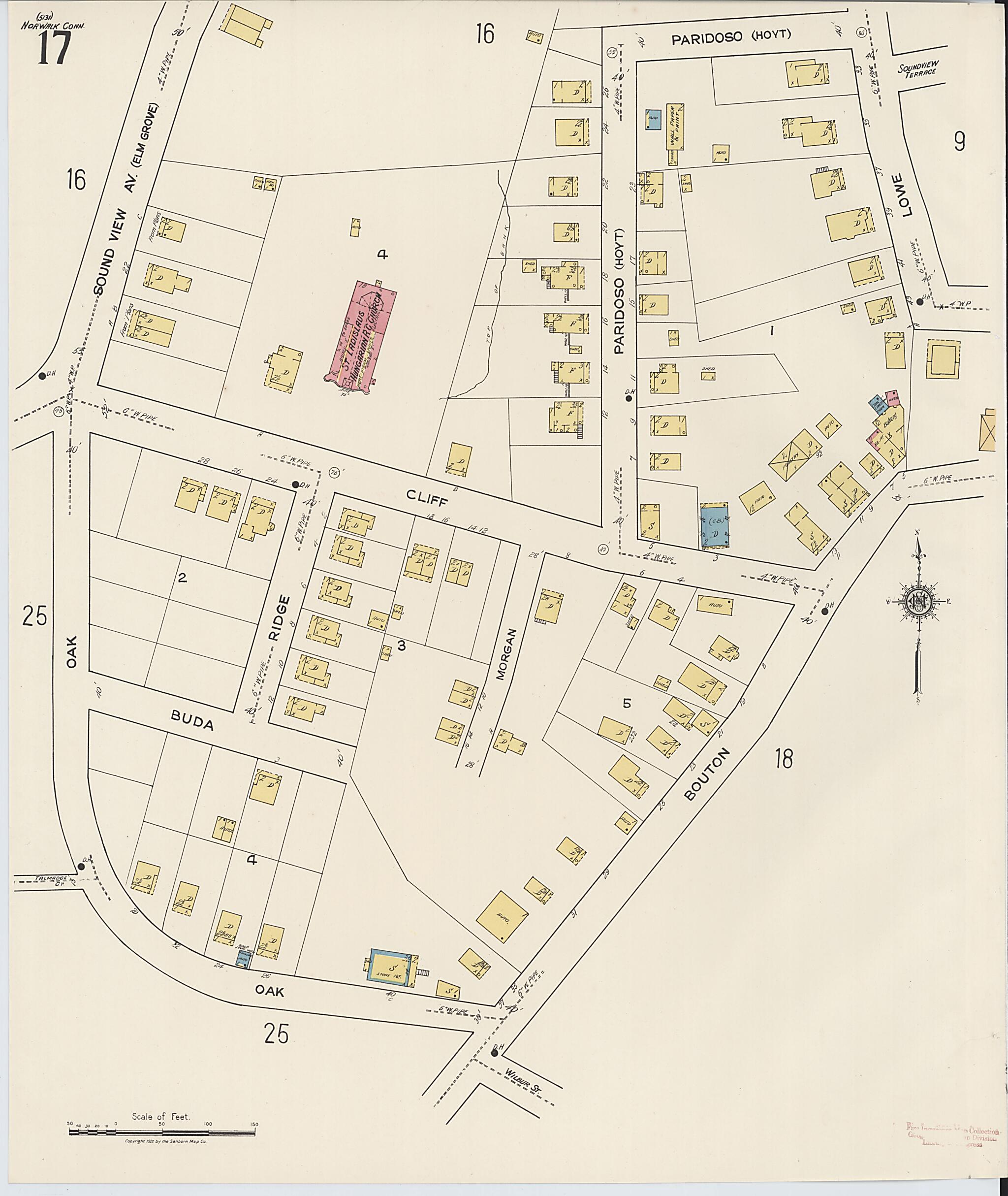 This old map of Norwalk, Fairfield County, Connecticut was created by Sanborn Map Company in 1922