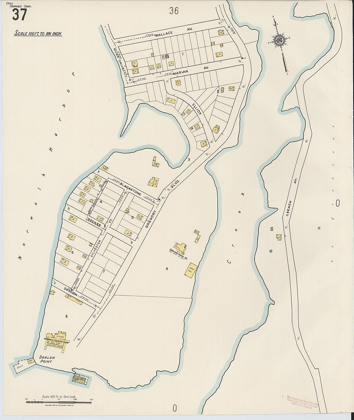 Norwalk, Fairfield County, Connecticut 1922 (Sheet 38) by Relic Map Company