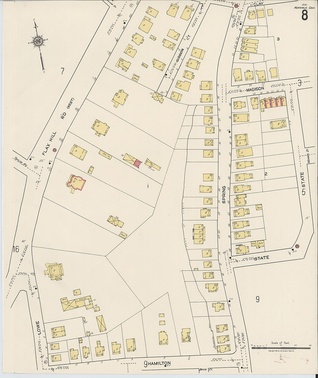 This old map of Norwalk, Fairfield County, Connecticut was created by Sanborn Map Company in 1922