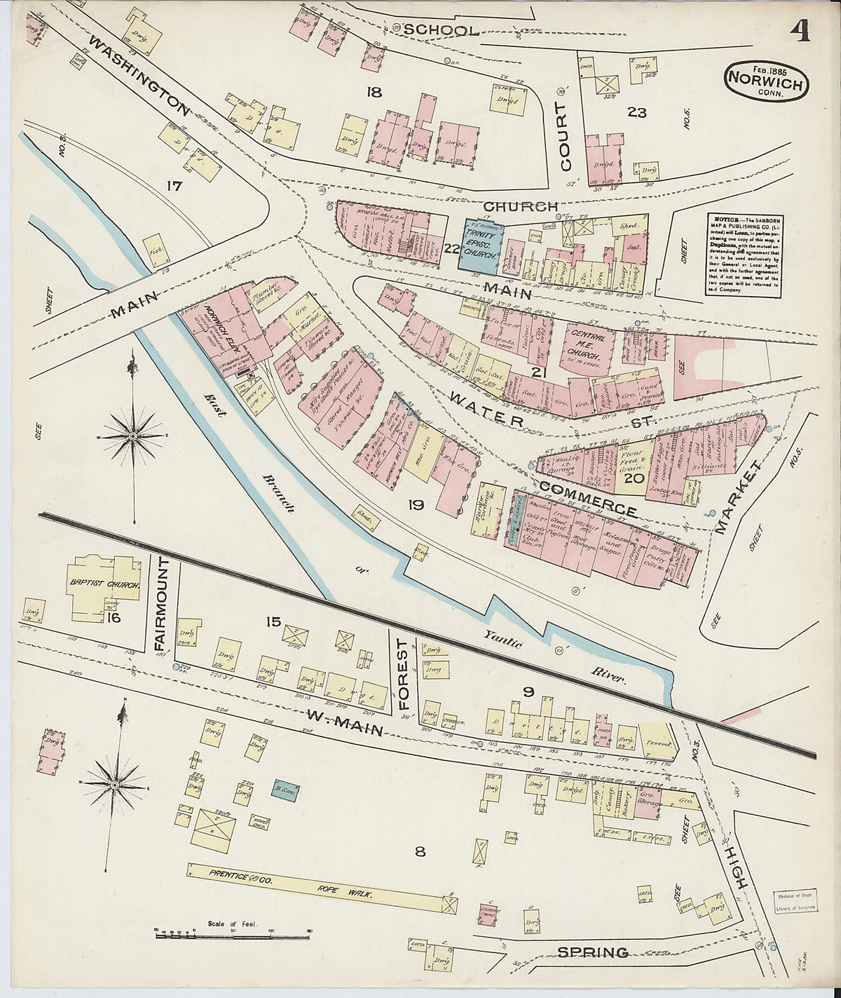 Norwich, New London County, Connecticut 1885 (Sheet 4 of 13) by Relic Map Company
