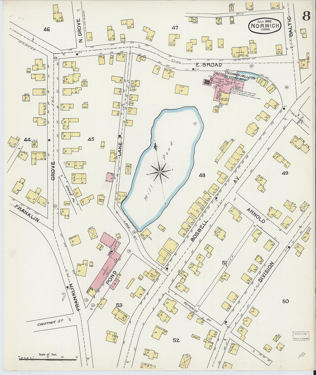 This old map of Norwich, New London County, Connecticut was created by Sanborn Map Company in 1892