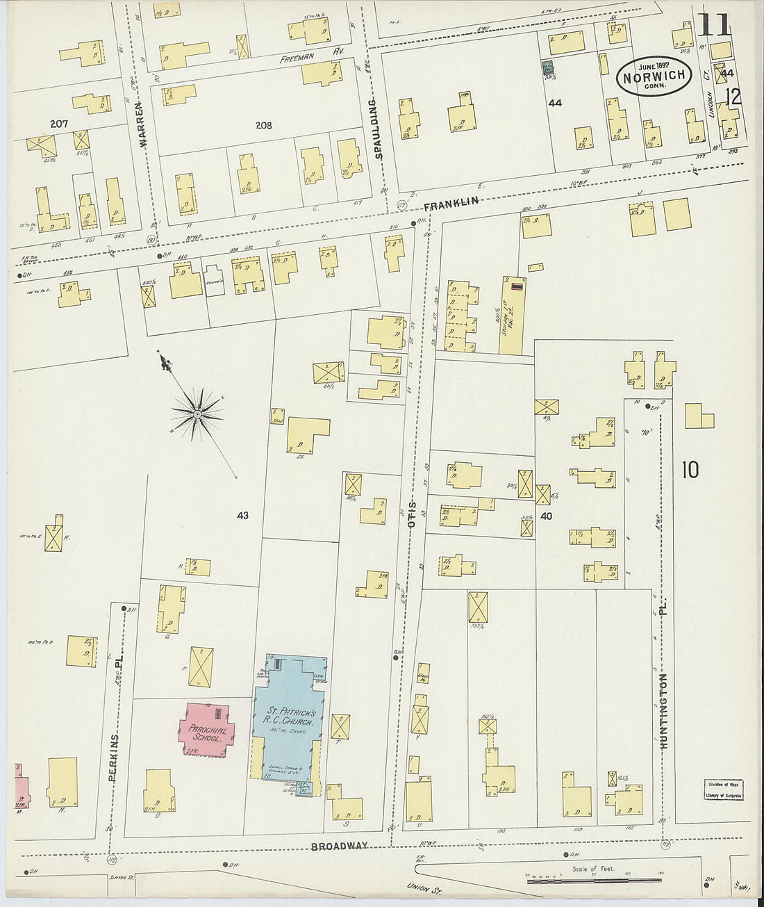 This old map of Norwich, New London County, Connecticut was created by Sanborn Map Company in 1897