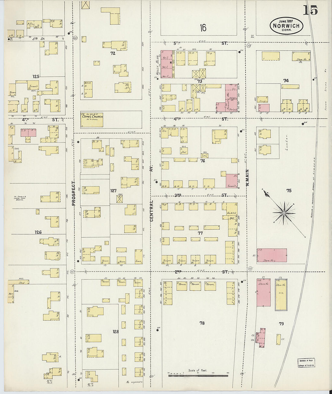 This old map of Norwich, New London County, Connecticut was created by Sanborn Map Company in 1897