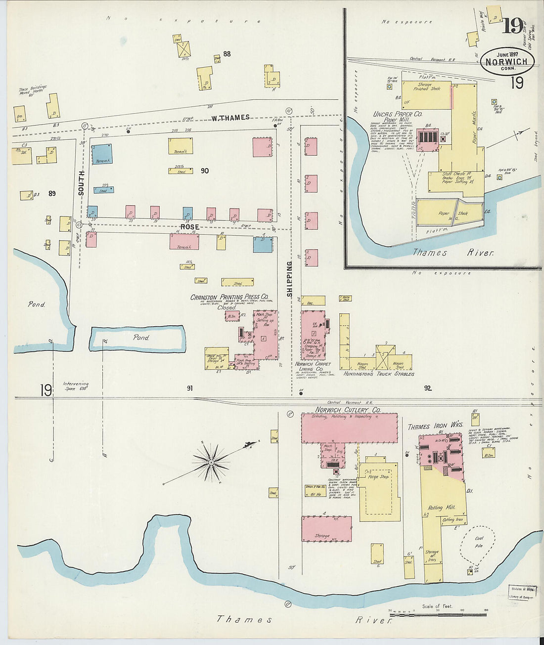 This old map of Norwich, New London County, Connecticut was created by Sanborn Map Company in 1897