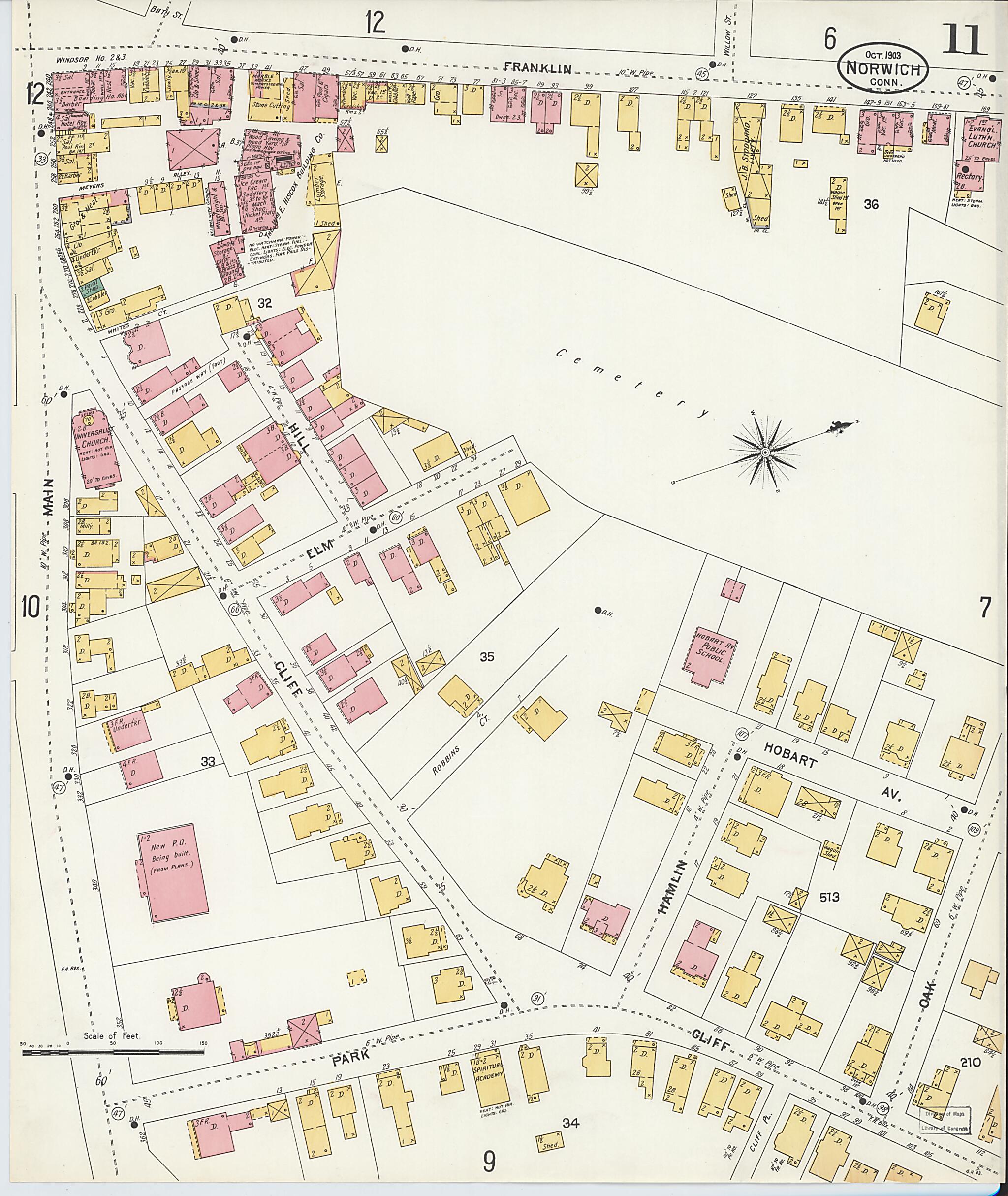 This old map of Norwich, New London County, Connecticut was created by Sanborn Map Company in 1903