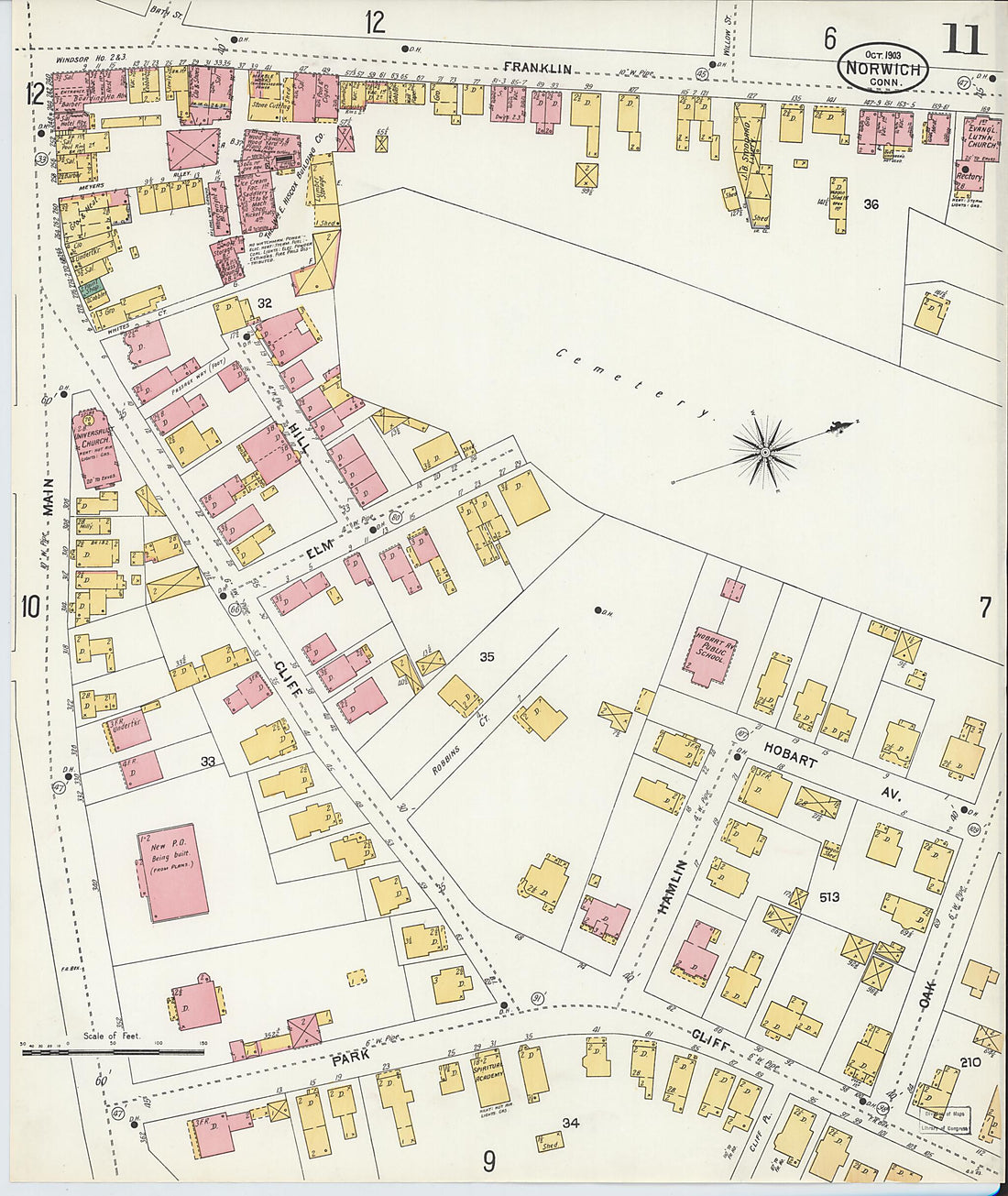 This old map of Norwich, New London County, Connecticut was created by Sanborn Map Company in 1903