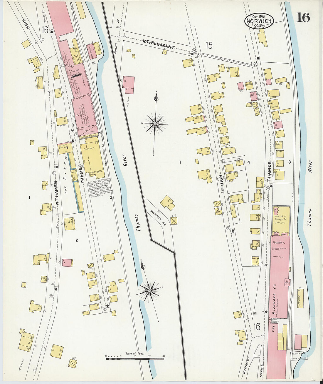 This old map of Norwich, New London County, Connecticut was created by Sanborn Map Company in 1903