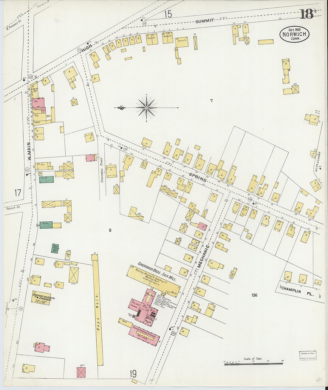 This old map of Norwich, New London County, Connecticut was created by Sanborn Map Company in 1903
