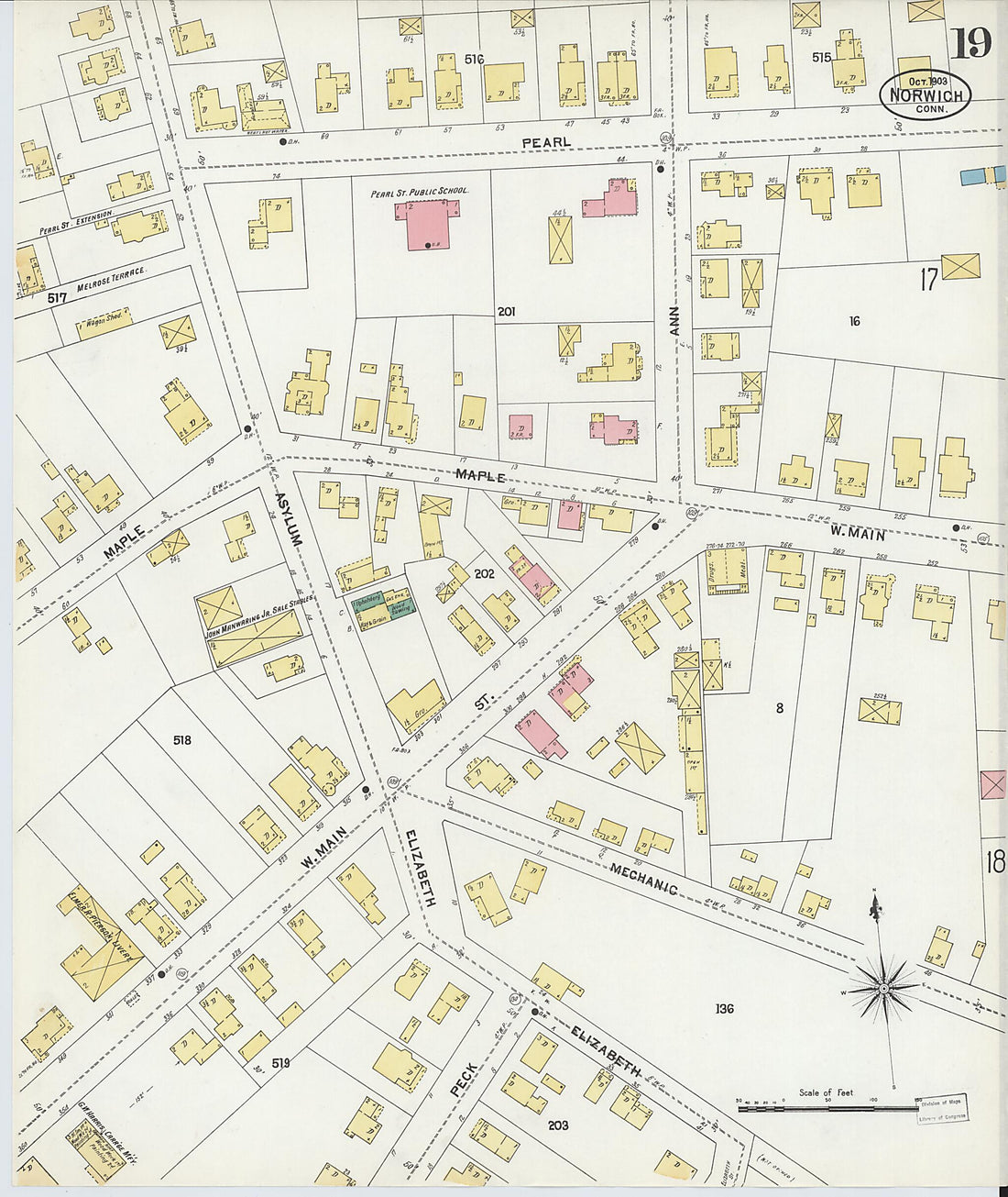 This old map of Norwich, New London County, Connecticut was created by Sanborn Map Company in 1903