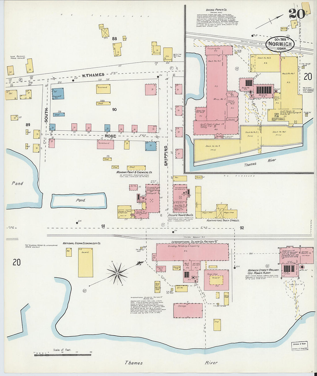 This old map of Norwich, New London County, Connecticut was created by Sanborn Map Company in 1903