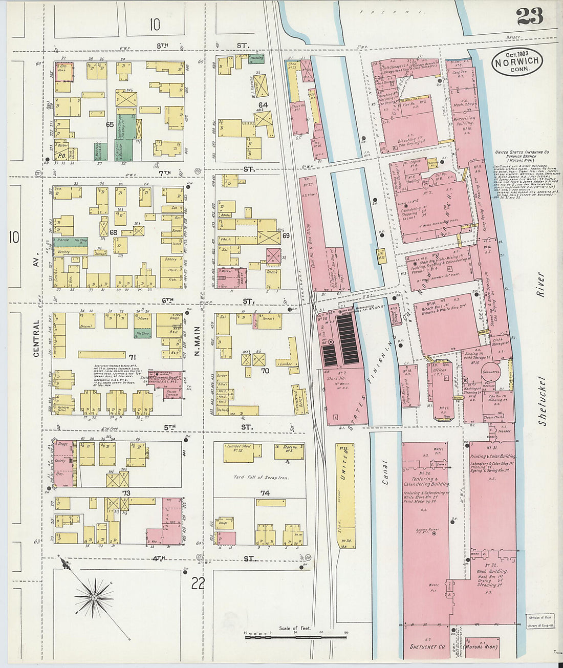 This old map of Norwich, New London County, Connecticut was created by Sanborn Map Company in 1903