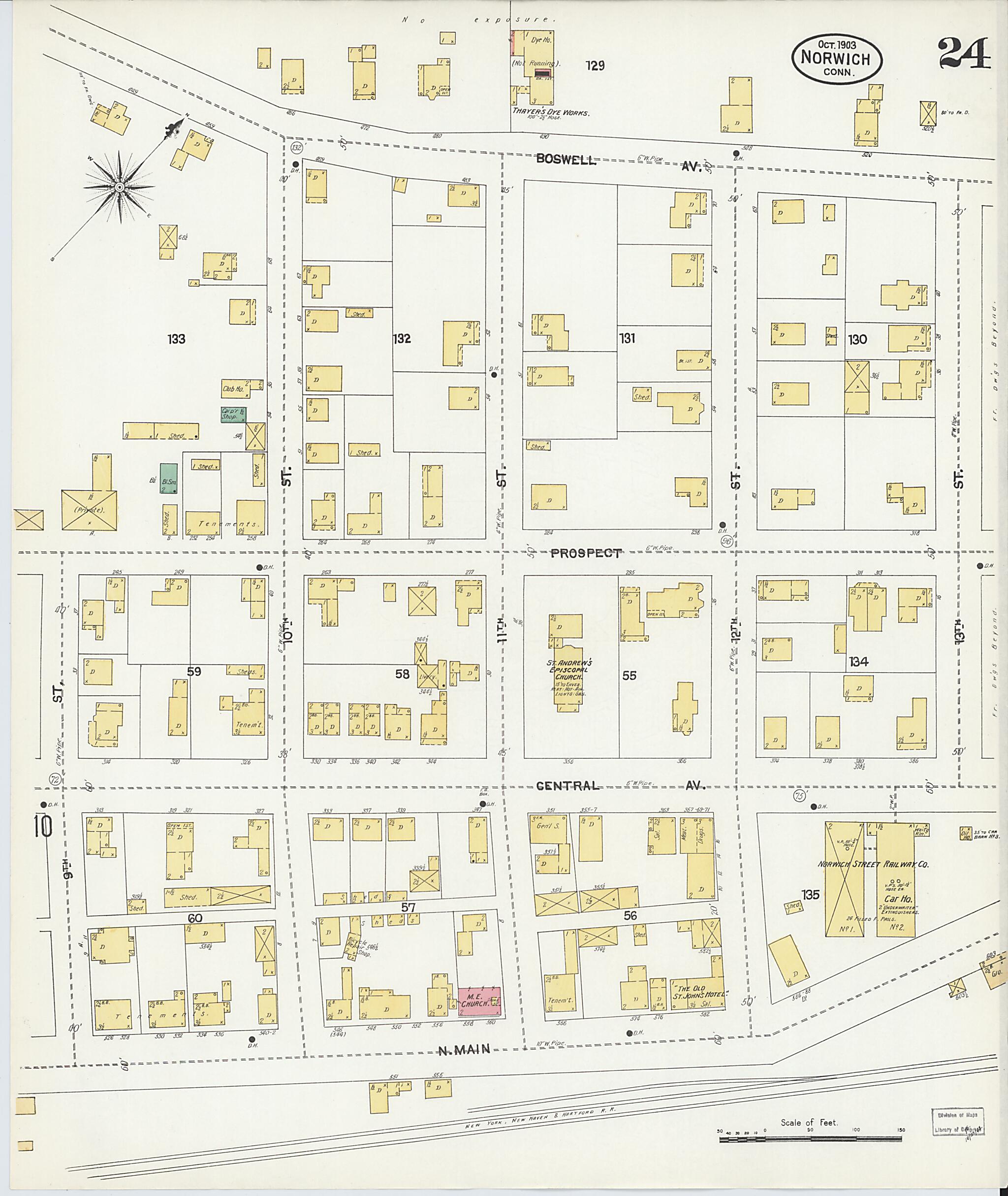 Norwich, New London County, Connecticut 1903 (Sheet 24 of 26) by Relic Map Company