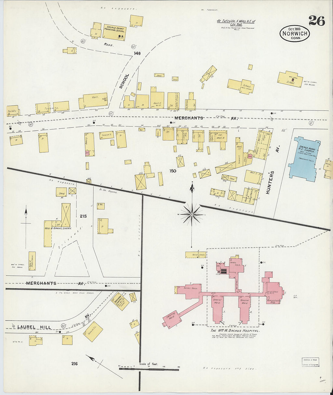This old map of Norwich, New London County, Connecticut was created by Sanborn Map Company in 1903