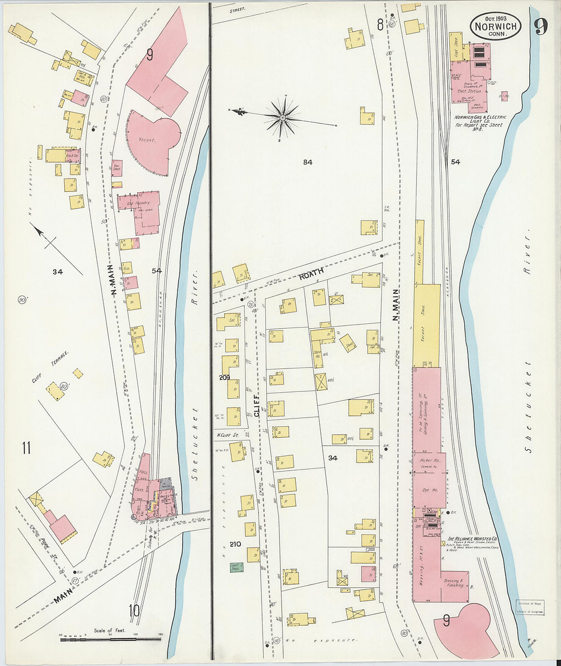 This old map of Norwich, New London County, Connecticut was created by Sanborn Map Company in 1903