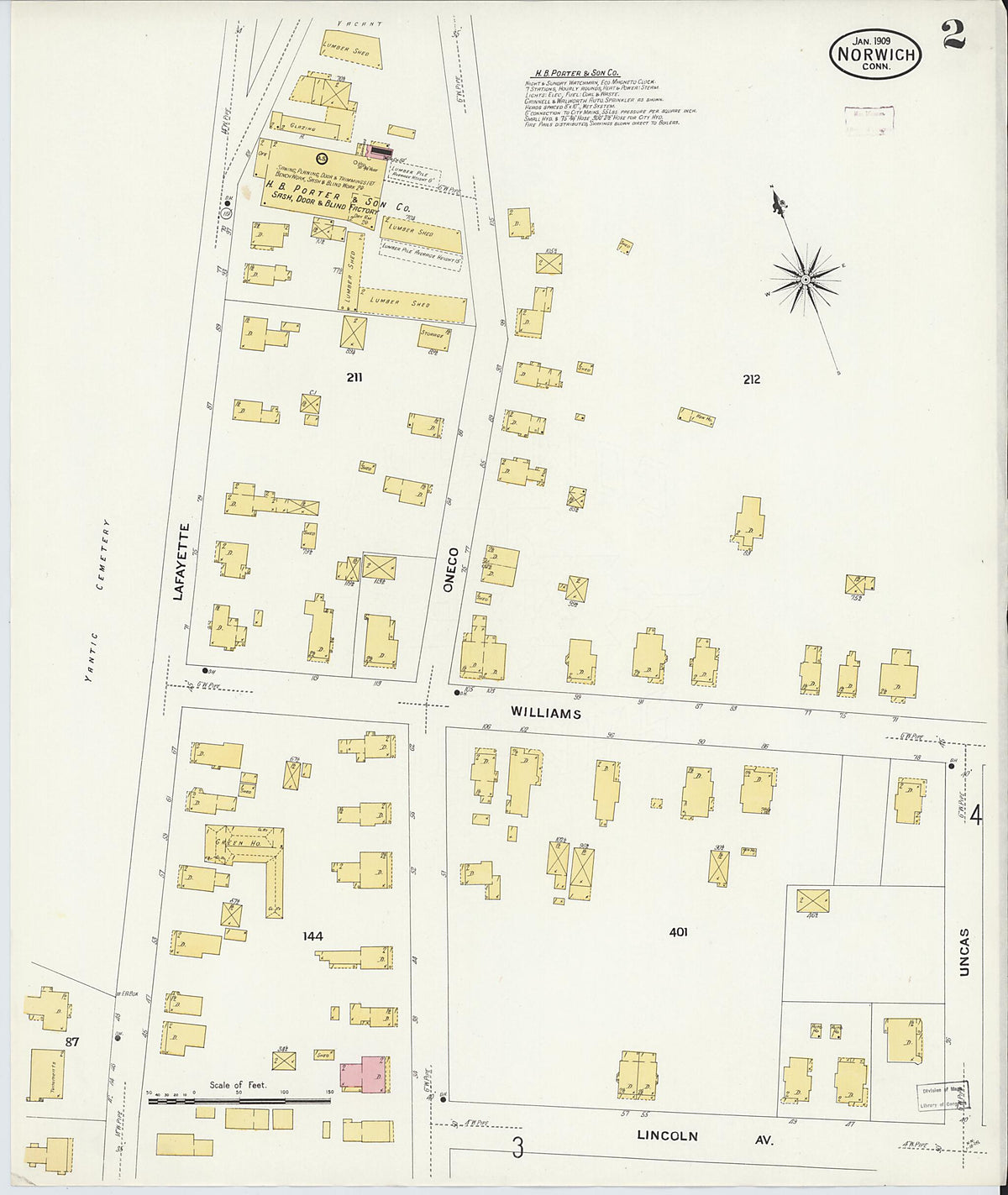 Norwich, New London County, Connecticut 1909 (Sheet 2 of 41) by Relic Map Company