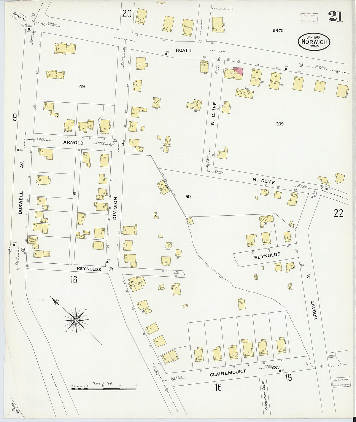 Norwich, New London County, Connecticut 1909 (Sheet 21 of 41) by Relic Map Company