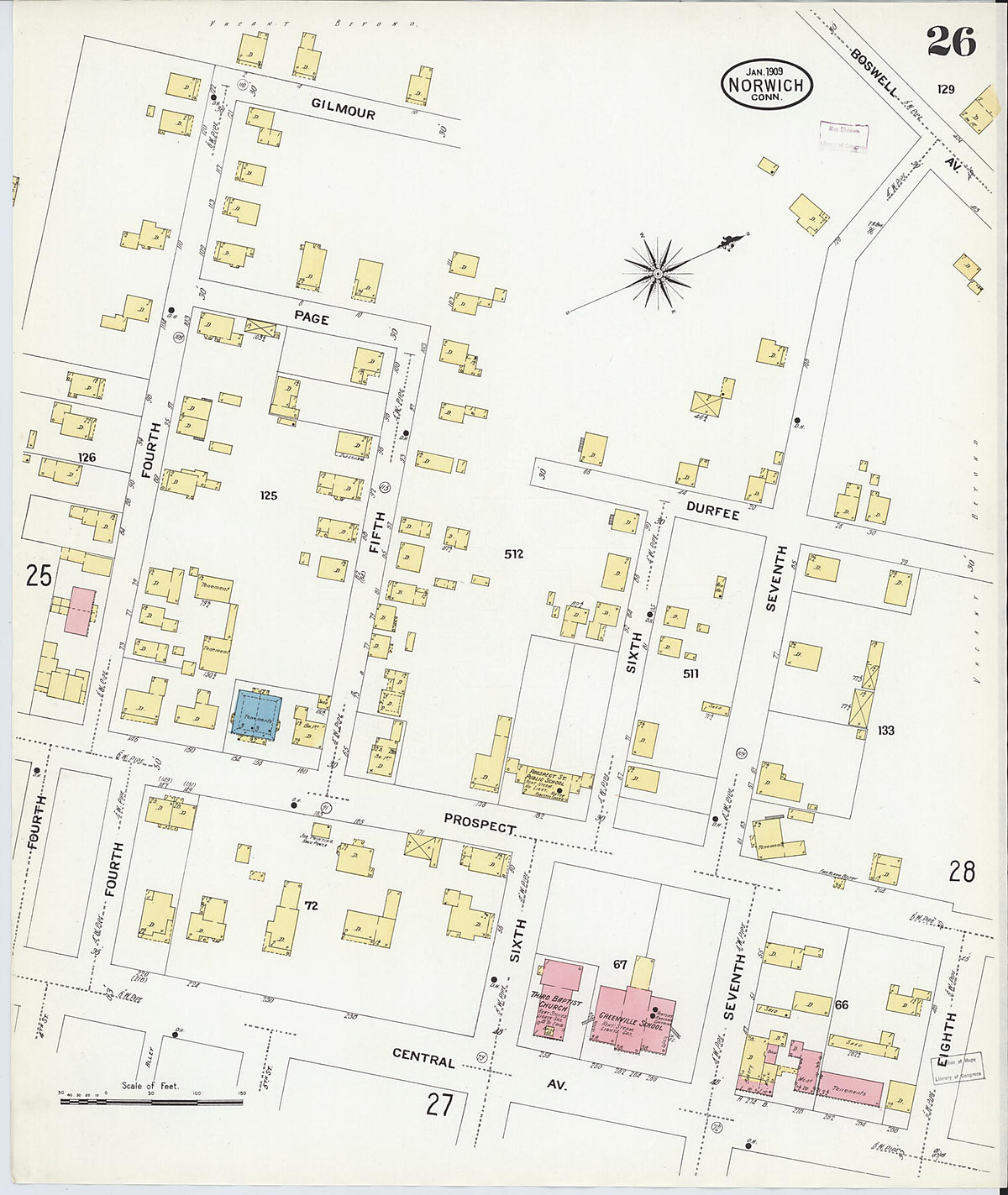 Norwich, New London County, Connecticut 1909 (Sheet 26 of 41) by Relic Map Company