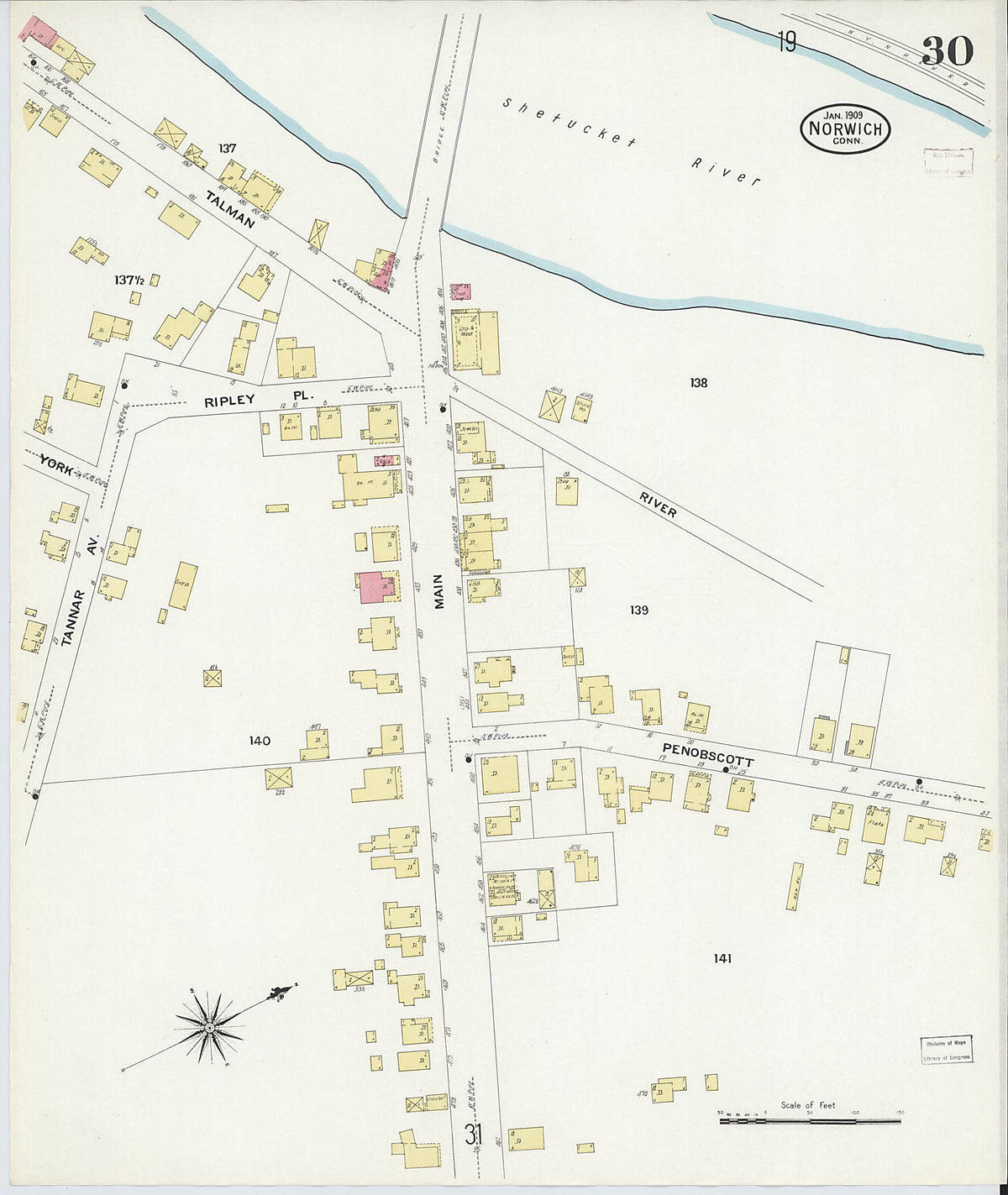 Norwich, New London County, Connecticut 1909 (Sheet 30 of 41) by Relic Map Company