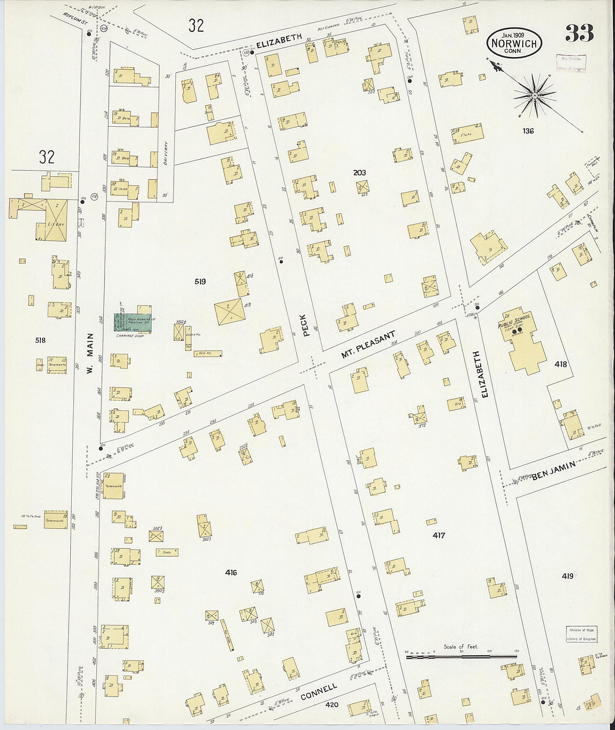 Norwich, New London County, Connecticut 1909 (Sheet 33 of 41) by Relic Map Company