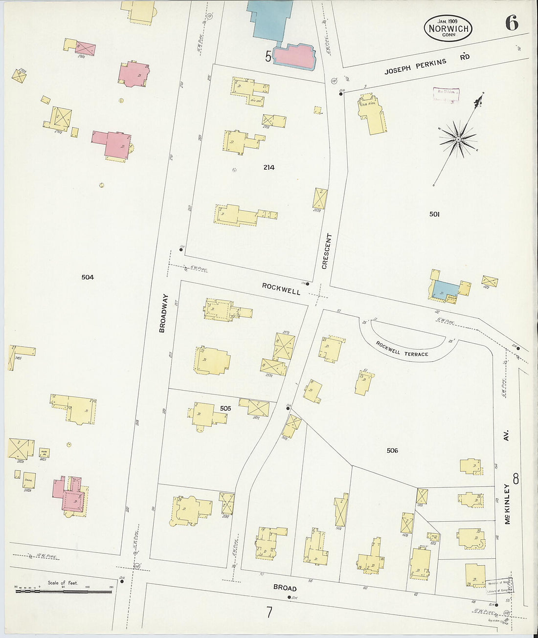 This old map of Norwich, New London County, Connecticut was created by Sanborn Map Company in 1909